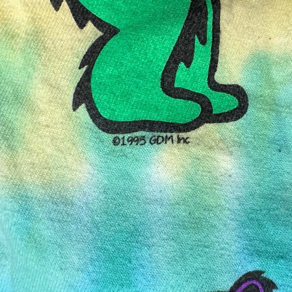 Liquid Blue | Vintage Y2K Grateful Dead 1995 Spiral Tie Dye Dancing Bears Sz M - Picture 3 of 7